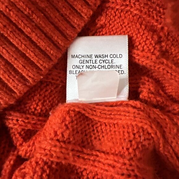 Banana Republic Sweater Womens XS Red Cable Knit Long Sleeve Scoop Neck Pullover - Picture 9 of 12